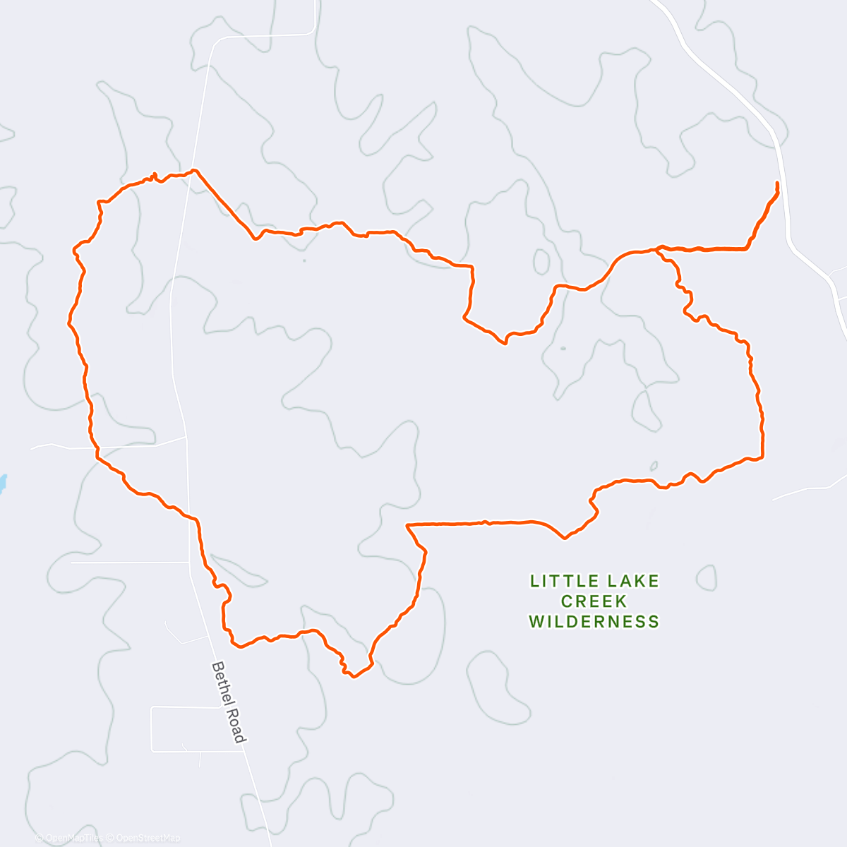 Map of the activity, Little Lake Creek Wilderness & LSHT