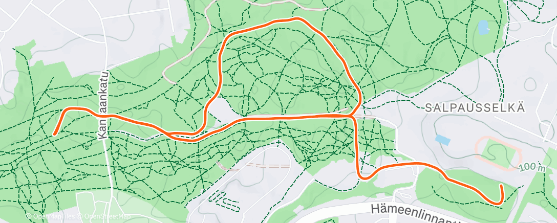 Map of the activity, Afternoon Nordic Ski