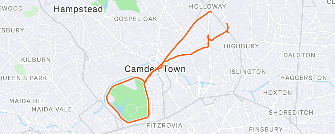 Map of the activity, Afternoon Run