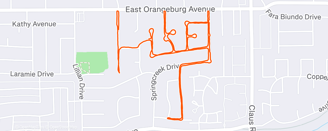 Map of the activity, Evening Walk
