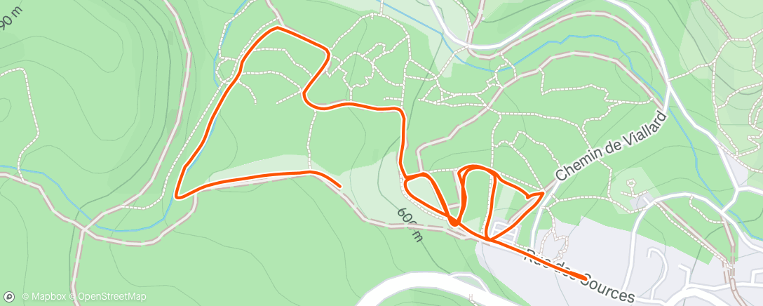 Map of the activity, Afternoon Run