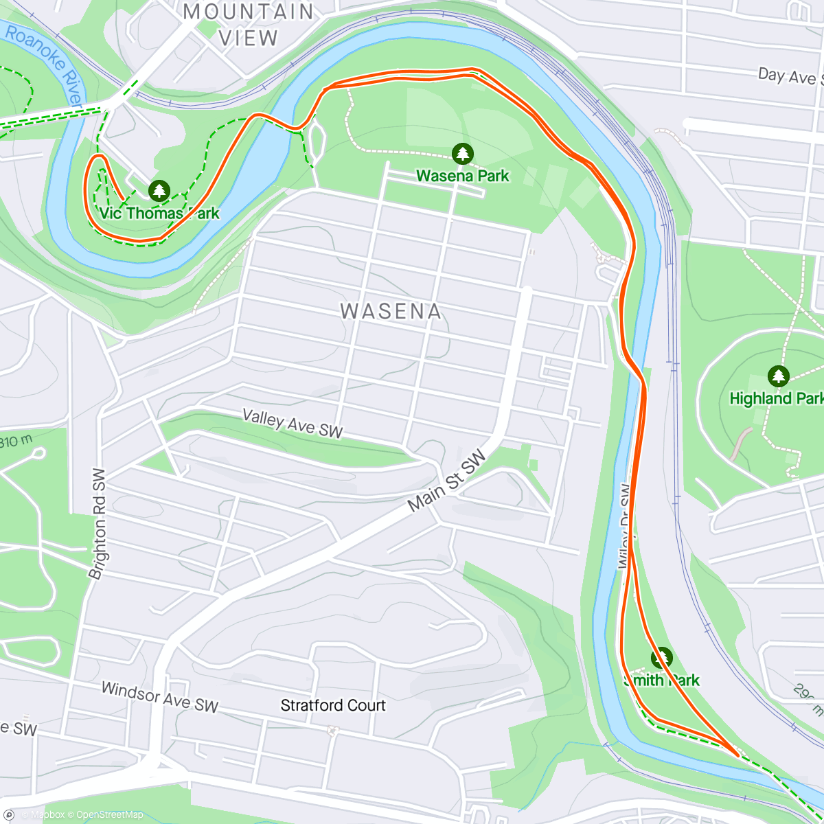 Map of the activity, America’s Slowest 5K