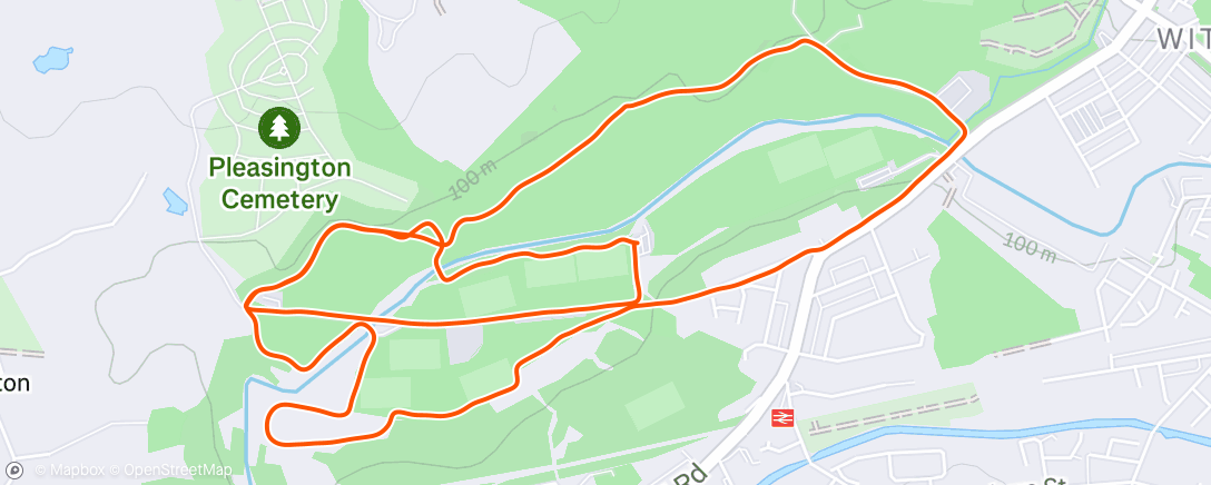 Map of the activity, Afternoon Run