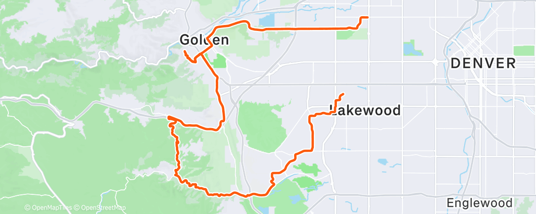 Map of the activity, Afternoon Ride