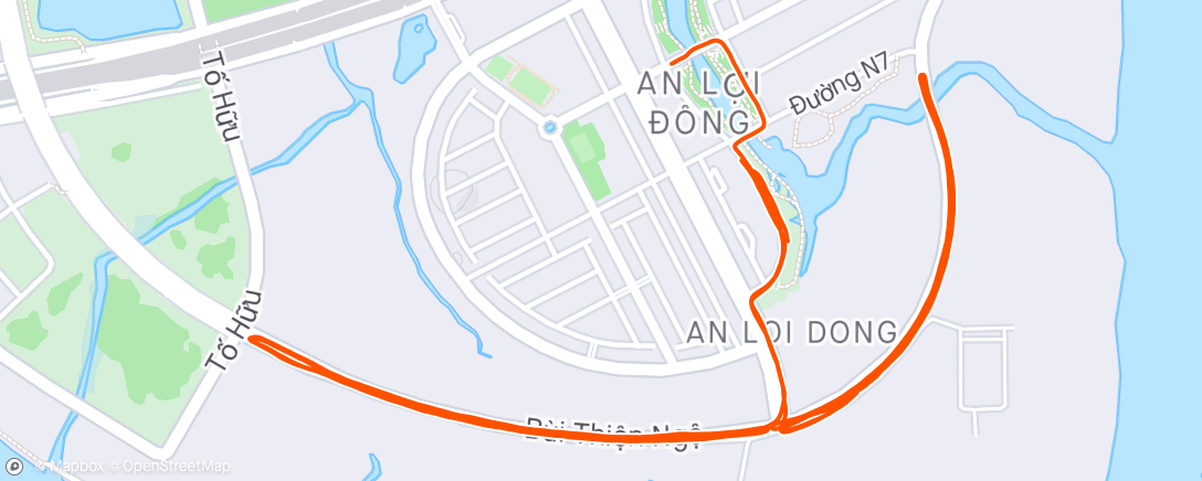 Map of the activity, Afternoon Run - Nóng như cái lò
