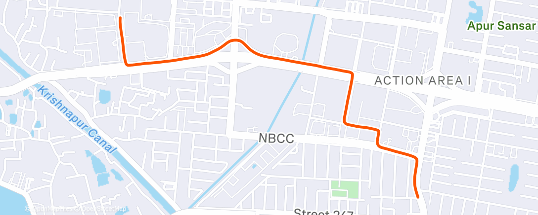 Map of the activity, Night Ride