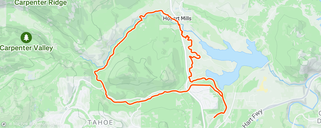 Map of the activity, Lunch Mountain Bike Ride