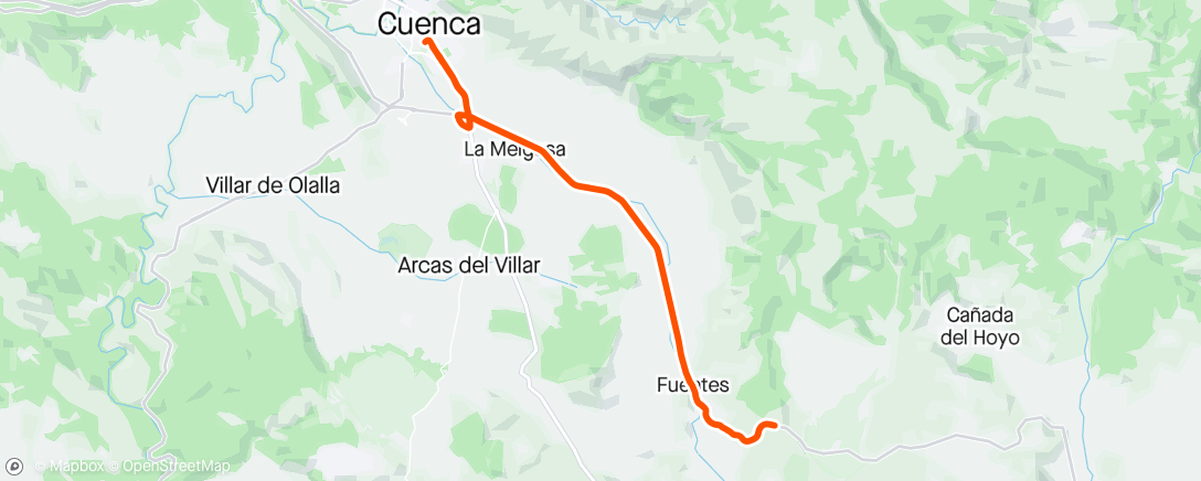 Map of the activity, CUENCA-FUENTES-El Rocho-FUENTES-CUENCA