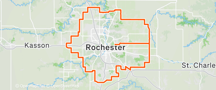 Route map for Tour de Rochester - Gravel