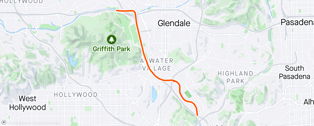 Map of the activity, LA River ride + Frog Town tacos with Jeannie