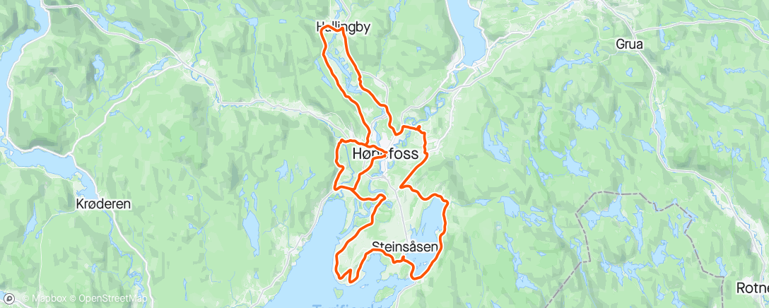 Map of the activity, Ringerike GP DNF