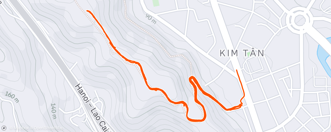 Map of the activity, Afternoon Run