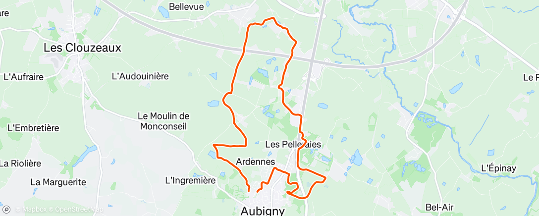 Map of the activity, Afternoon Trail Run