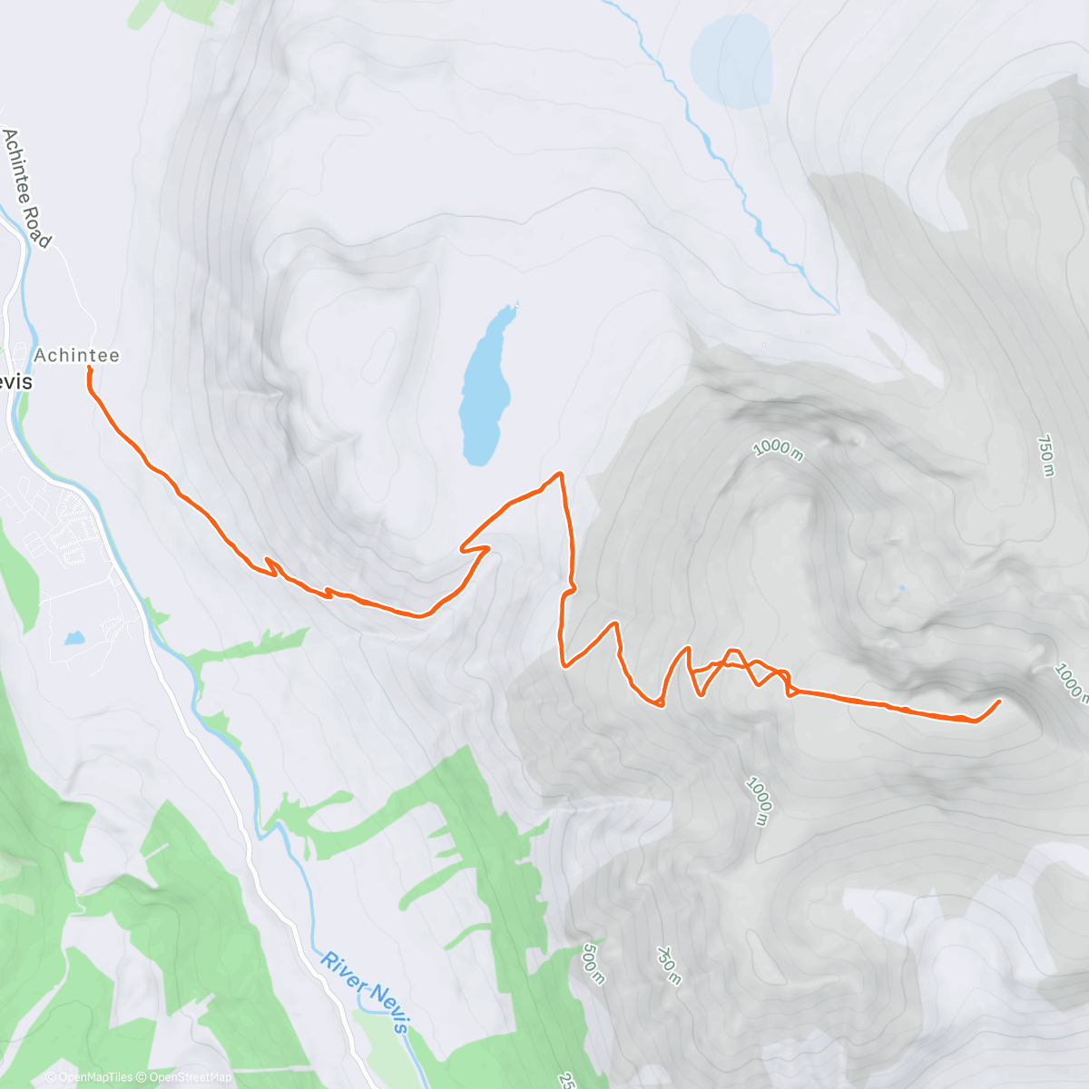 Map of the activity, Morning hike/jog.