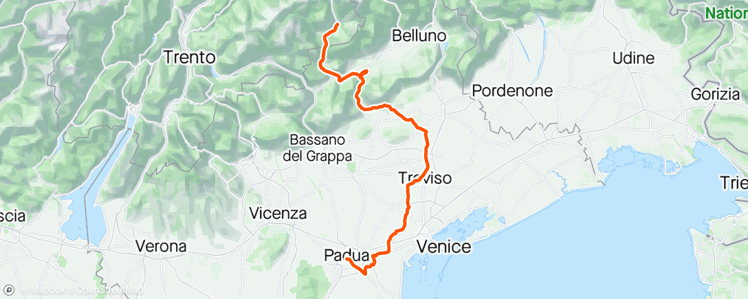 Map of the activity, Giro d’Italia stage 18