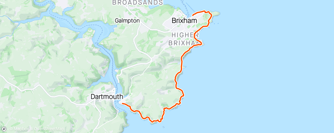 Map of the activity, ⛅️ to brixham