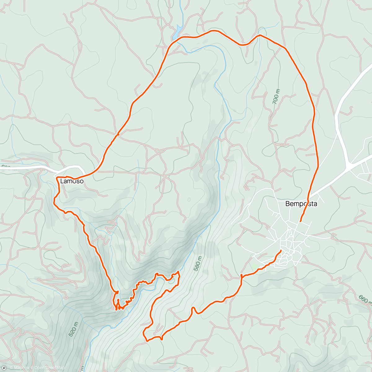 Map of the activity, Trilho da Fraga Alta