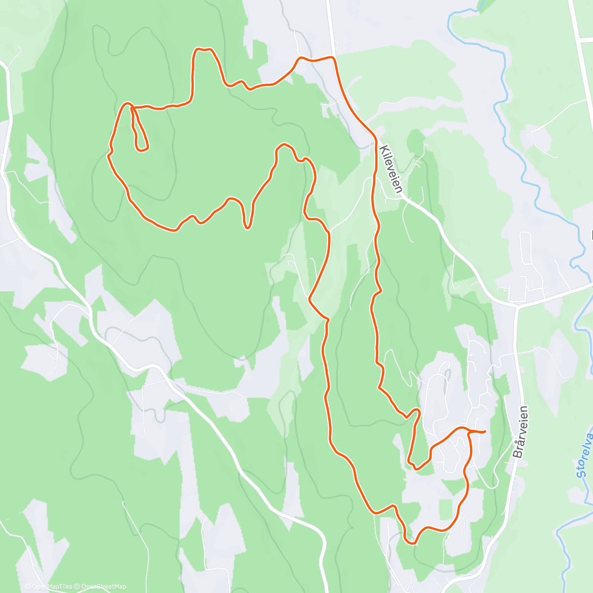 Map of the activity, Julemorgenlufting.  🎄🎁