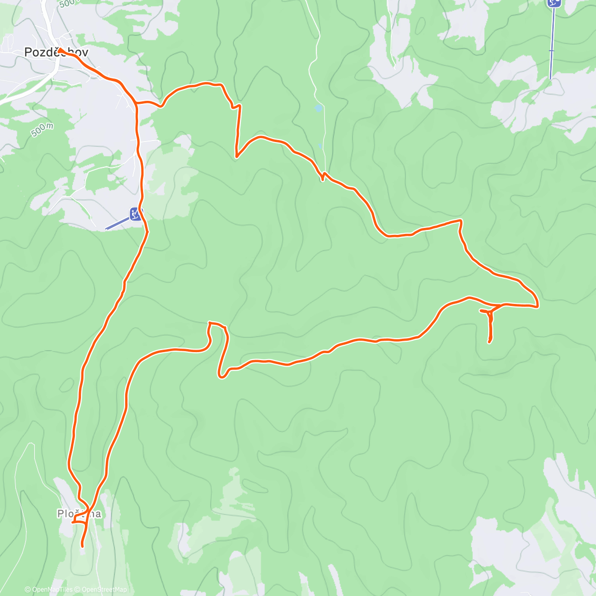 Map of the activity, VKV 2025 Pěší #10
