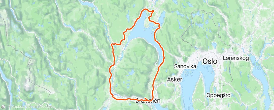 Map of the activity, Tyrifjorden rundt