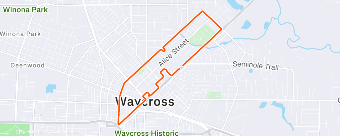 Map of the activity, Morning Run