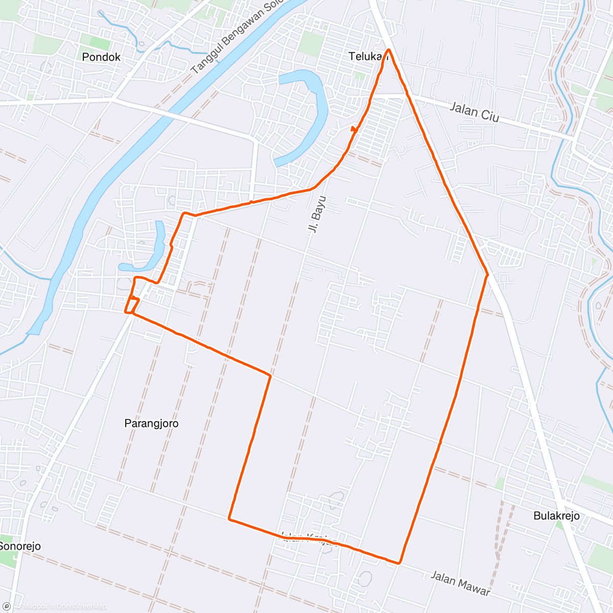 Mapa da atividade, Minggu Jogging