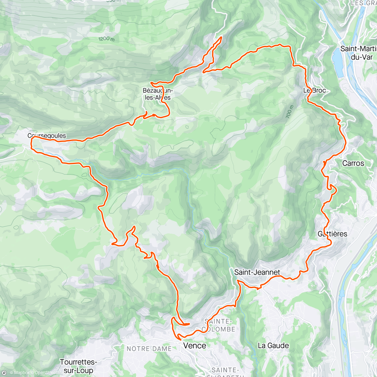 Карта физической активности (Col de Vence - en god klassikerrunde)