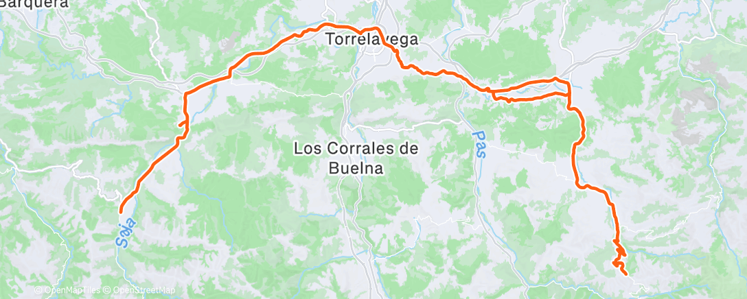 Map of the activity, Bicicleta por la mañana