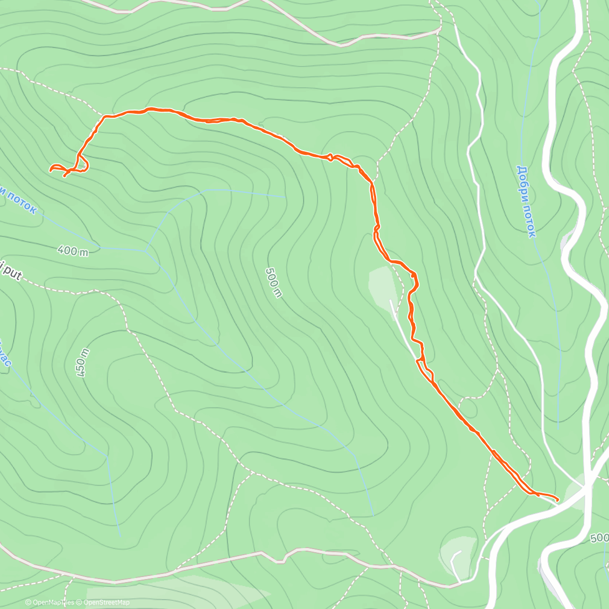 Map of the activity, Lunch Hike