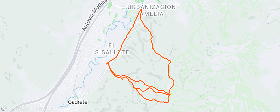 Mapa da atividade, Bicicleta de montaña por la tarde