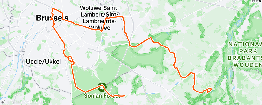 Map of the activity, Sortie en vélo dans l'après-midi