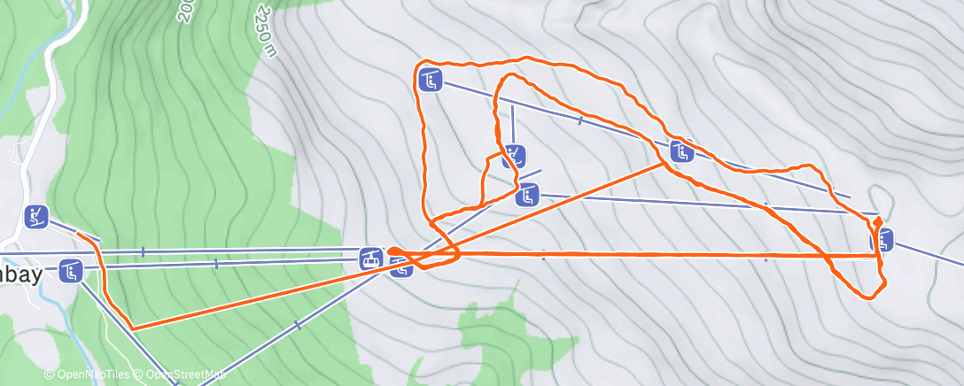 Map of the activity, Morning Snowboard