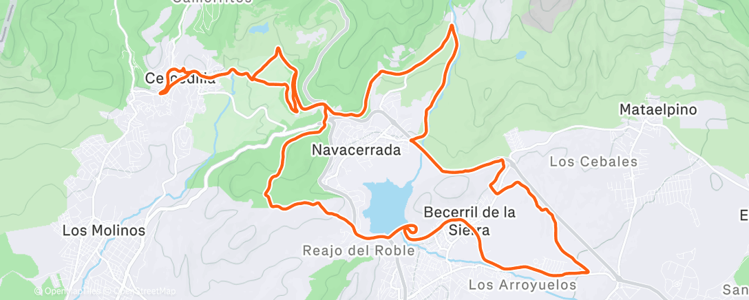 Map of the activity, Bicicleta por la tarde