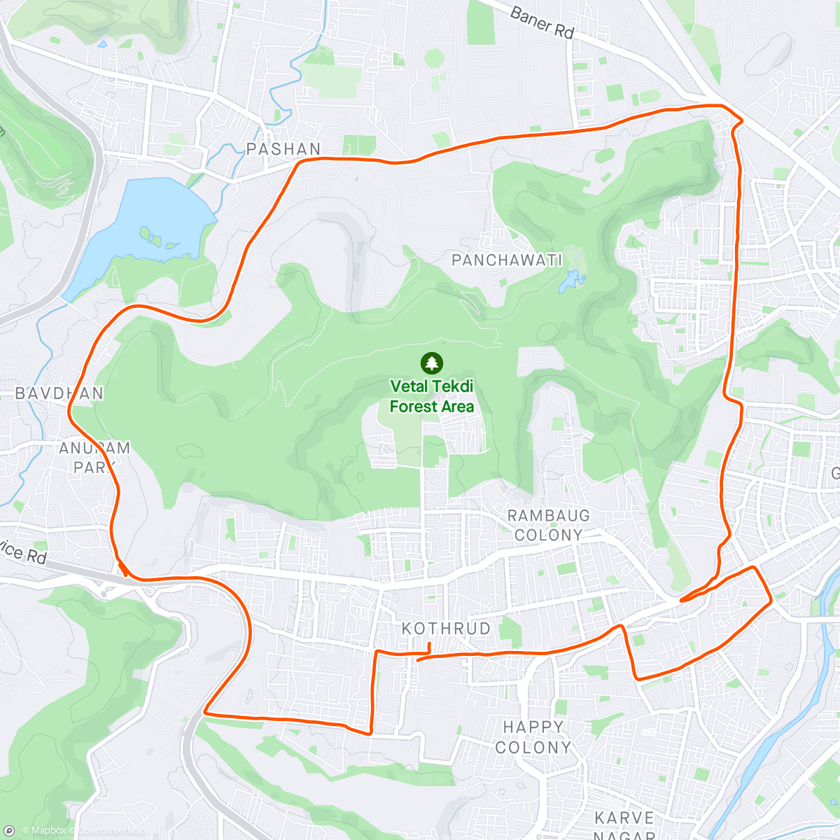 Map of the activity, Ride 3 - April