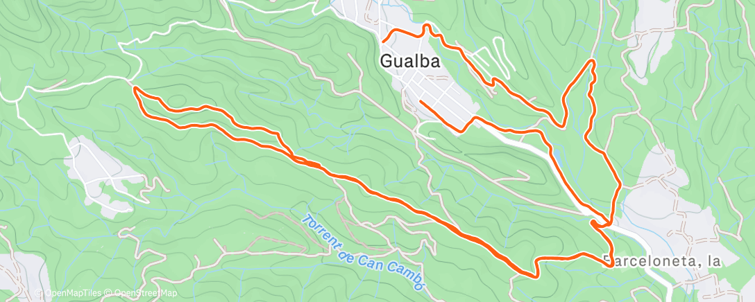 Map of the activity, Afternoon Trail Run