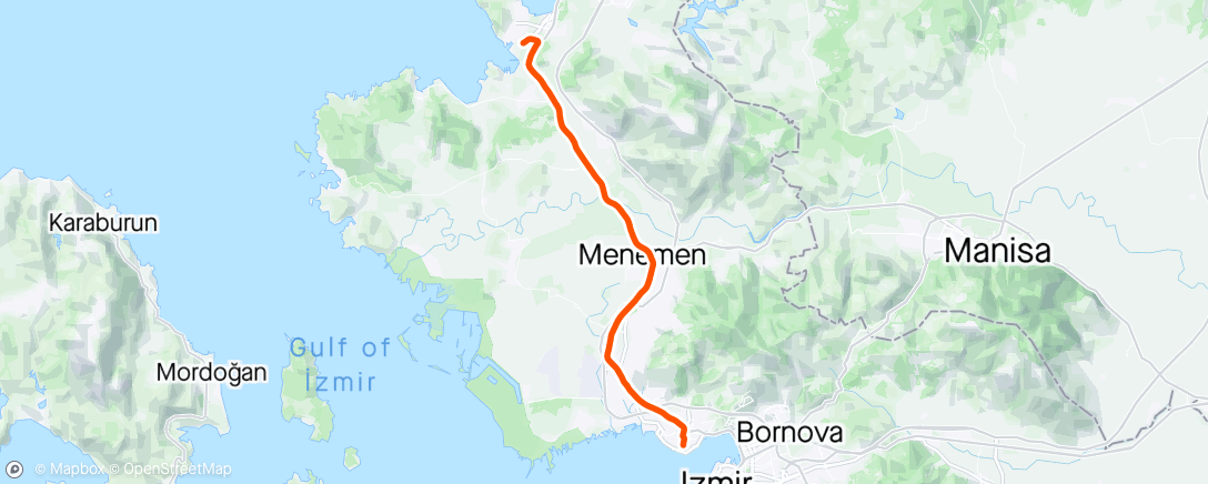 Map of the activity, Aliaga - Izmir (Normal Tempo Ride)