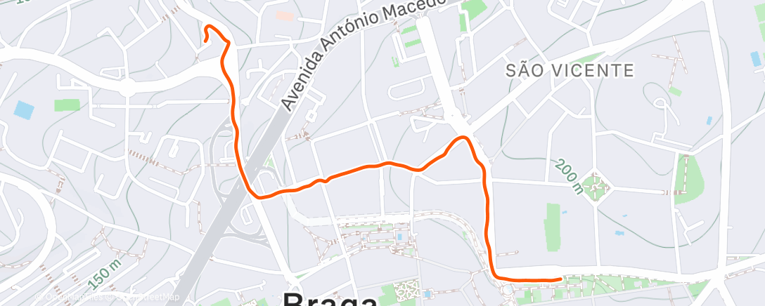 Map of the activity, Evening Run