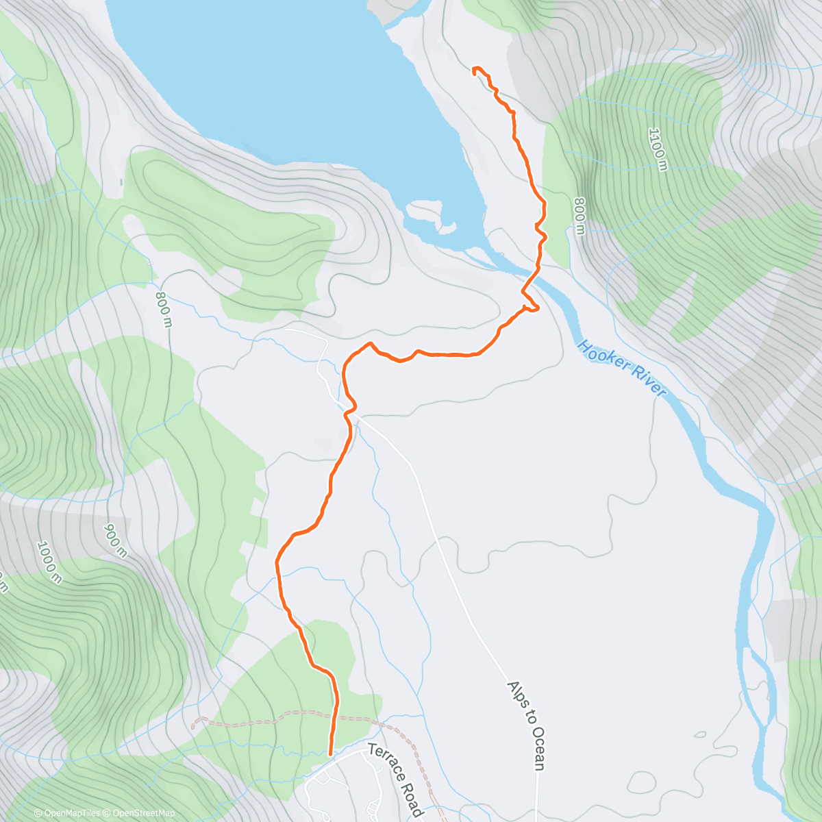 Map of the activity, Hooker Valley Stroll