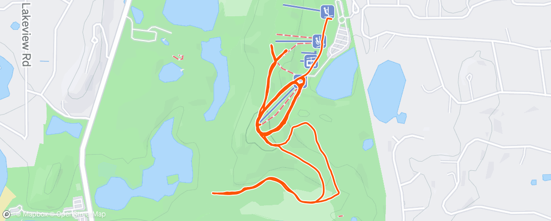 Map of the activity, Hyland ski hill repeats