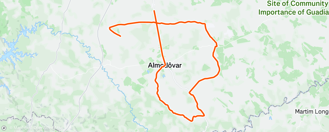 Map of the activity, Volta de bicicleta matinal
