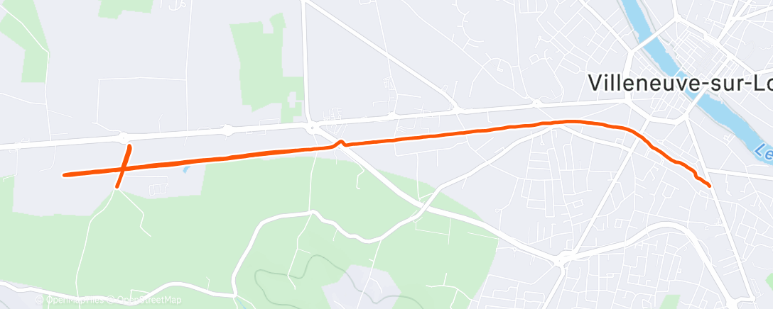 Map of the activity, Course à pied le midi