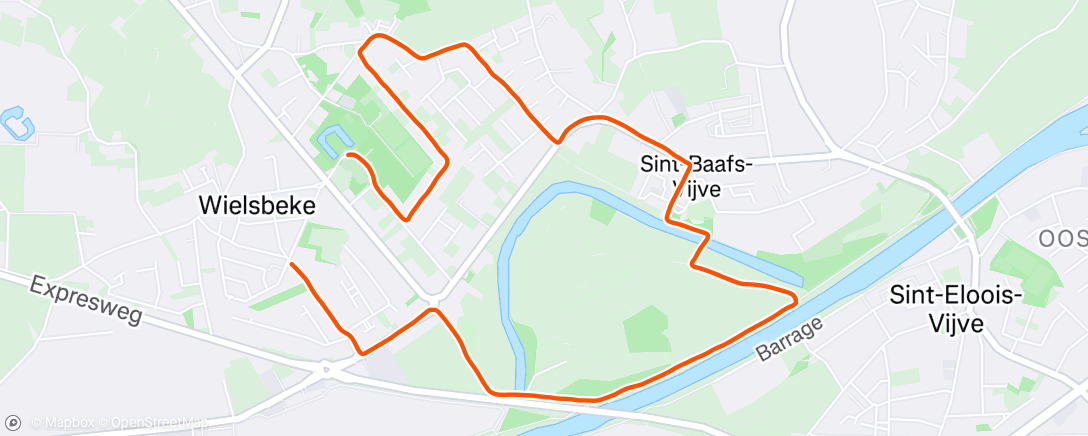 Map of the activity, Morning Run