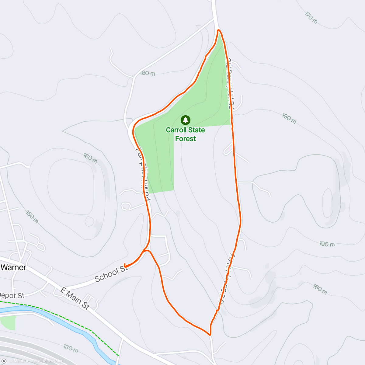 Map of the activity, Old Denny Trail Recon
