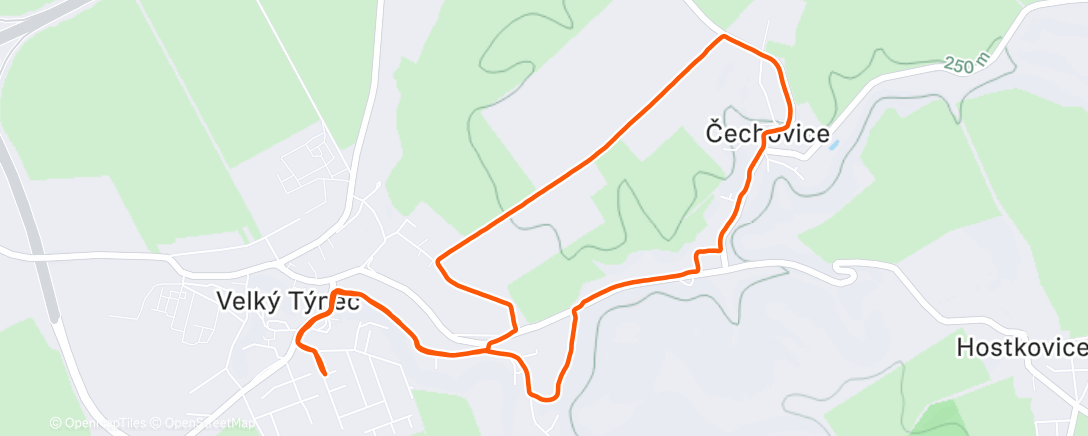 Map of the activity, Týneckou tmou