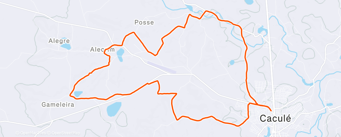 Map of the activity, Pedalada de mountain bike ao entardecer