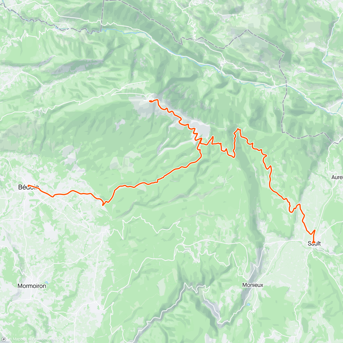 Map of the activity, Mt Ventoux met Linde!