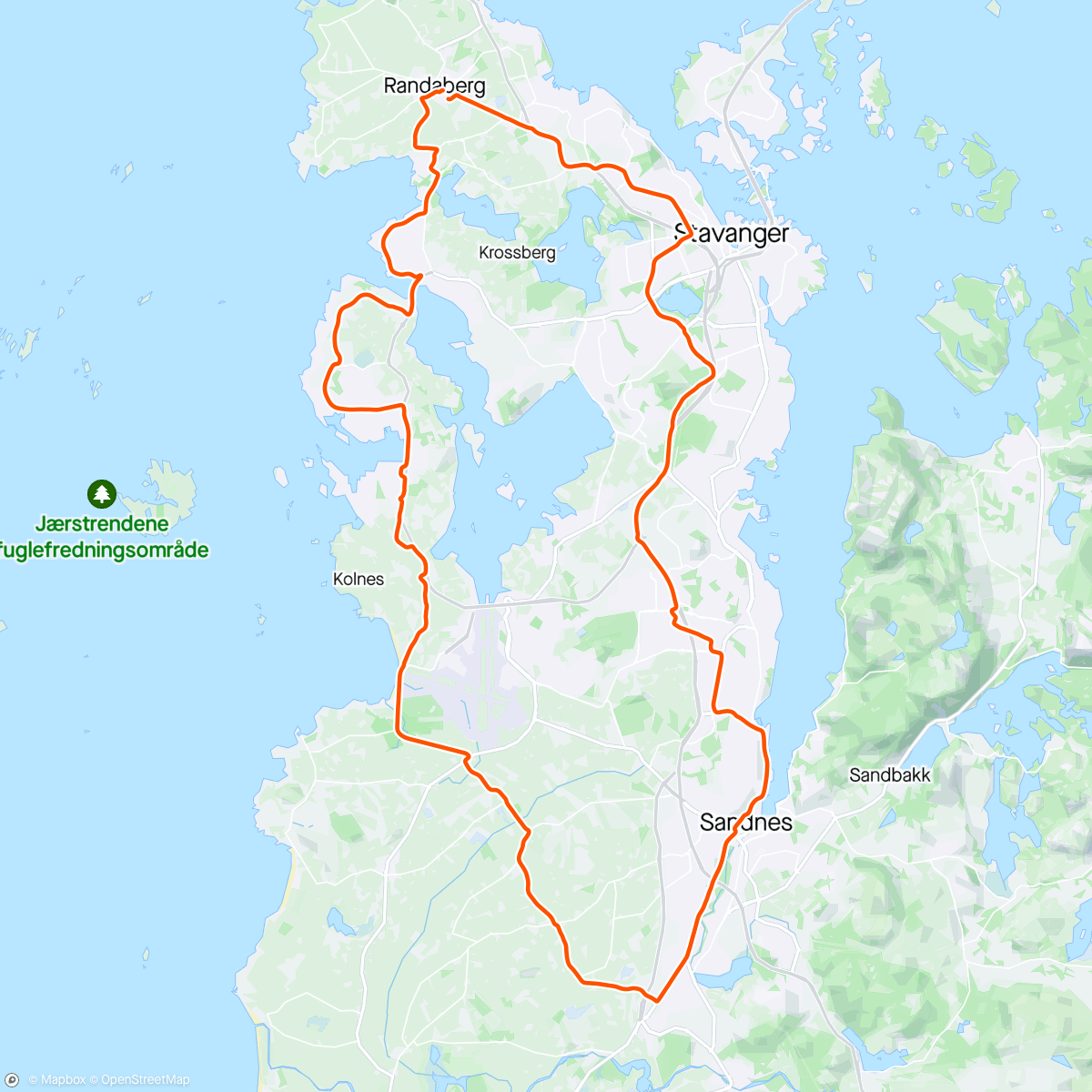 Map of the activity, Til Sandnes å sjå Annbjørg, John Henrik og Vilde springe «Solsiå sentrum»