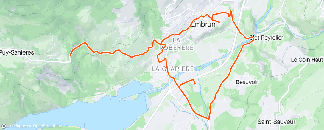 Map of the activity, Très Petite sortie route