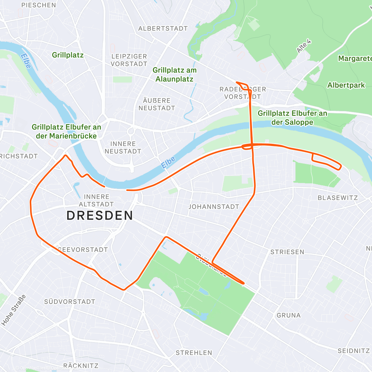 Карта физической активности (ROUVY - Velorace Dresden | Germany)