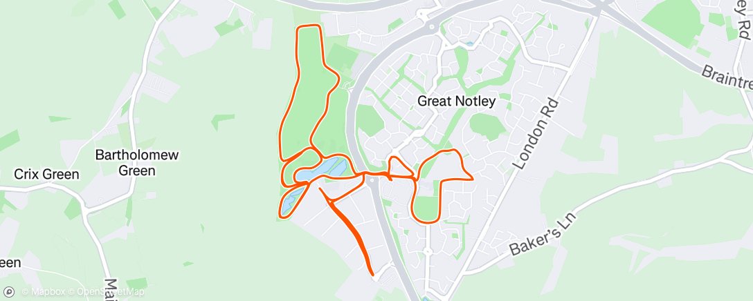 Map of the activity, Afternoon Run